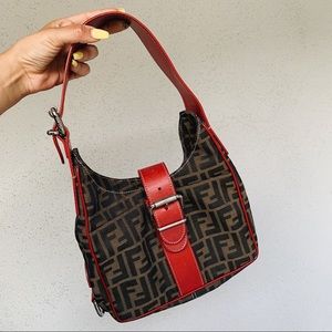 Fendi monogram bag with red accents ❤️